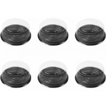 Ronde Porte-gateaux en Plastique Transparent jetables de gateau en Plastique à emporter avec Base Noire Transporter Affichage Boîte de Rangement