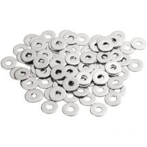 Rondelles Metal M5, Rondelles Plates 100 Pièces, Rondelle Inox M5 x 15mm, Rondelle en 304 Acier Inoxydable DIN9021 / ISO7093, Penny Rondelles pour