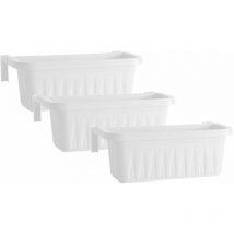 Frankystar - Rondine 50 - set de 3 balcons de 50 cm avec crochets réglables et réserve d'eau Blanc