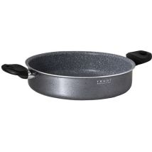 Tegame 24 cm in alluminio antiaderente Petravera Plus – Spessore 2,8 mm – Maniglie in bakelite – Adatto a induzione