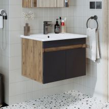 Roomart Atria-65 Badmöbel Set 2-teilig Anthrazit-eiche