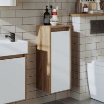 Roomart Mini-50 Badmöbel Hochschrank Weiß-eiche