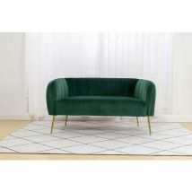 Roomee - Russell Living room Modern Velvet Fabric 2 seater Sofa - Green
