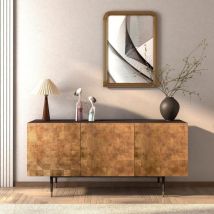 Roomfitters - Buffet de Rangement Moderne de 157 cm, Meuble de Rangement avec 3 Portes à Motifs Sculptés, Armoire d'appoint, Armoire d'appoint avec