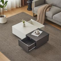 Roomfitters - Très grand meuble tv blanc, longueur de 220 cm, suspendu, avec 2 portes et 2 étagères ouvertes, pour tv de 90 pouces - meuble tv