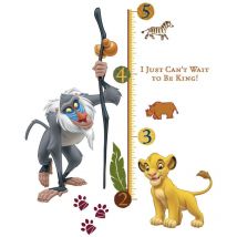 Roommates - Adesivo da Parete con Metro della Crescita Il Re Leone - Rafiki, Multicolore