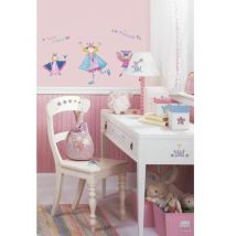 Thedecofactory - princesses fées amusantes - Stickers repositionnables petites princesses fées amusantes