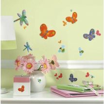 Thedecofactory - papillons et libellules - Stickers repositionnables papillons et libellules