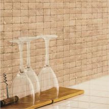 Stick tile - Sticker - Carrelage mural faïence adhésive imitation pierre brute – 4 plaques 26x26cm