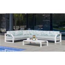 Ensemble de jardin ANTINEA CC8 – Aluminium léger et robuste – 5 places – Coussins Dralon LUX – Salon de jardin