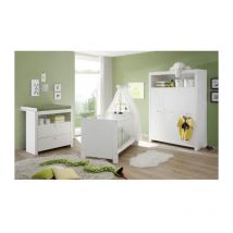 Trendteam - olivia Chambre Bebe Complete : Lit 70140 cm + Armoire + Commode - blanc