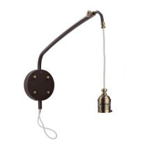 LedsC4 Lampada Da Parete Vintage Led 8.3W Bianco Caldo - 3000K On-Off Marrone 756Lm