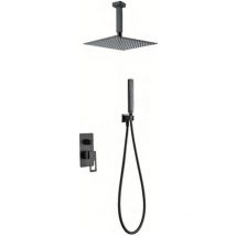 Imex - Bdes37-6ng Estocolmo Conjunto De Ducha Empotrado Monomando Negro Mate - Ref: Bdes37-6ng