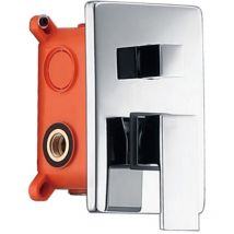 Robinet de douche encastré monocommande Forme carrée Installation encastrée dans le mur Finition chromée [ IMEX ]