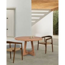Roota-Table de jardin ronde en bois massif de teck recycle