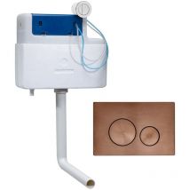 Roper Rhodes Cascade Cistern and Rondo Brushed Bronze Finish Dual Flush Plate