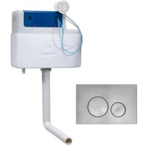 Roper Rhodes Cascade Cistern and Rondo Brushed Nickel Finish Dual Flush Plate