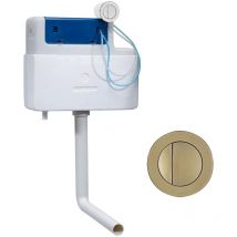 Cascade Cistern and Round Brushed Brass Finish Dual Flush Button - Roper Rhodes