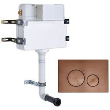 In Wall Concealed Cistern and Rondo Brushed Bronze Dual Flush Plate - Roper Rhodes