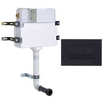 Roper Rhodes In Wall Concealed Dual Flush WC Toilet Cistern + Plaza Black Plate