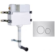 Roper Rhodes In Wall Concealed Dual Flush WC Toilet Cistern + Rondo Chrome Plate
