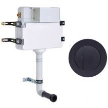 Roper Rhodes - In Wall Concealed Dual Flush wc Toilet Cistern + Round Black Plate
