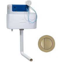 Torrent Concealed Dual Flush btw + TR9034 Round Brushed Brass - Roper Rhodes