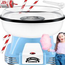 KESSER Set macchina per zucchero filato per la tua casa - Con 30x bastoncini di zucchero filato e cucchiaio di misurazione - Macchina per zucchero
