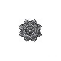 Rosace avec détail floral en fonte - Diamètre 100mm - À visser avec taraudage M5 (4,2mm) - DECO FER FORGE