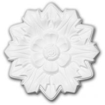 Rosace 156011 Profhome Élement pour plafond Élement décorative style Néo-Renaissance blanc ø 19,8 cm