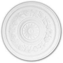 Profhome Decor - Rosace 156038 Profhome Élement décorative Élement pour plafond style Rococo-Baroque blanc ø 40 cm