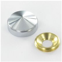 Rosace conique ou cache vis (1 rosace et 1 cuvette de vis) Laiton chrome Diamètre 12 Pour Vis M4-1 piece