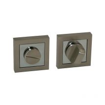 Rosaces pour béquilles ligne Cadap design clé L nickel mat/chromé - CADAP