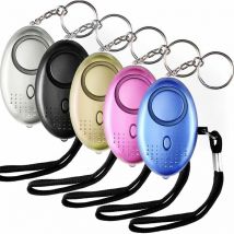 Rose - Alarme Personnelle, 5 Pièces 140DB Porte Cle Alarme d'urgence avec Torche Anti Agression for Femmes, Enfants, Personnes âgées