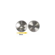 Rose con chiusura rotonda - finitura acciaio inox spazzolato opaco - diametro 54mm x2