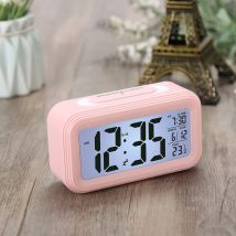 Rose - une nouv génération de réveil intelligent multifonctions à affichage numérique lumineux horloge intelligente température calendrier perpétuel