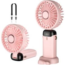 Rose - Ventilateur portable, mini ventilateur portable usb rechargeable, petit ventilateur de poche