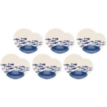 Assiette en grès bleu – Service de vaisselle pour 6 personnes – Ø 25 cm, Ø 21 cm, Ø 19 cm – Matières, Forme, Type de produit, Quantité par pack, Motif