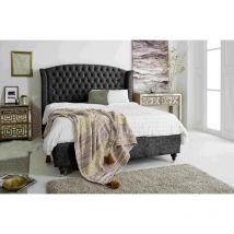 Casa - Roseland Granite Oakland Fabric Matching Buttons Super King Bed Frame