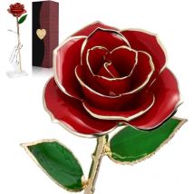 Roses en feuille d'or 24 carats, pour l'anniversaire de la Saint-Valentin de ma femme, de ma petite amie et de ma mère