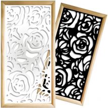 Roses - Moduli Decorativi in Legno e pvc - Colore: bianco - Misura: 73x148 cm