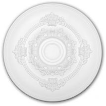 Profhome Decor - Rosetón 156049 Profhome Elemento decorativo Elemento para techo estilo Neoimperio blanco ø 34,6 cm