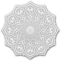 Profhome Decor - Rosetón Profhome 156502 Medallón Elemento decorativo Motivos arquitectónicos musulmanes Elemento para techo estilo marroquí blanco ø