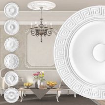 Marbet Design - Rosette en polystyrène - décor intérieur, plafond & mur stucco eps - blanc: R-31 - ø 43cm