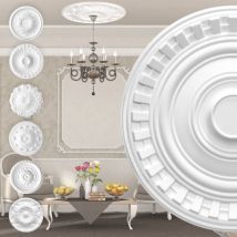 Marbet Design - Rosette en polystyrène - décor intérieur, plafond & mur stucco eps - blanc: R-27 - ø 60cm