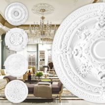 Grand Decor - Rosette en pu - décoration intérieure, stuc pour plafond et mur, matériau dur - R101-R124: R105 - ø 660