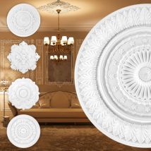 Grand Decor - Rosette en pu - décoration intérieure, stuc pour plafond et mur, matériau dur - R125-R179: R137 - ø 670