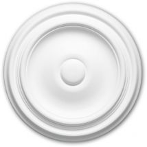 Profhome Decor - Rosette Profhome 156013 Zierelement Deckenelement Zeitloses Klassisches Design Weiß Ø 26,0 Cm