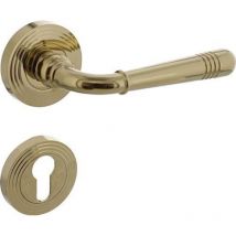 Rosetten-Drückergarnitur Helena Zamak F3 Messing PZ DIN links / rechts D/D