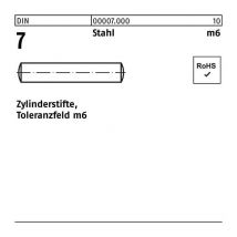Zylinderstift din 7 2,5 m6 x 6 Stahl din 7